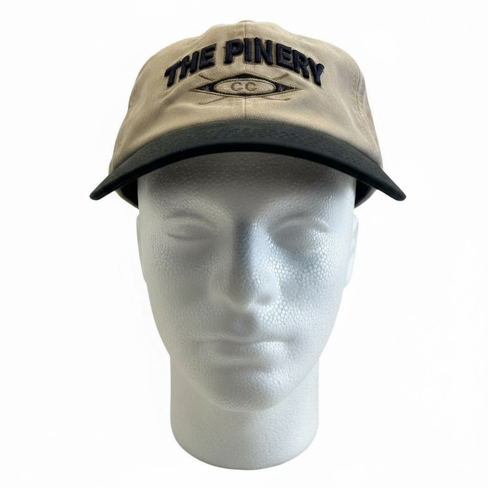 Pinery Country Club‎ Colorado Imperial Tan Blue Strapback Hat Embroidery Logo